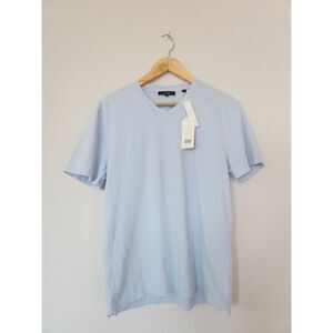 Vince Light Blue V-Neck Cotton Men Tee T-shirt | Size S